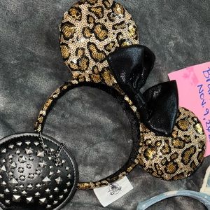 Sequin Leopard Print Minnie Mouse Ears